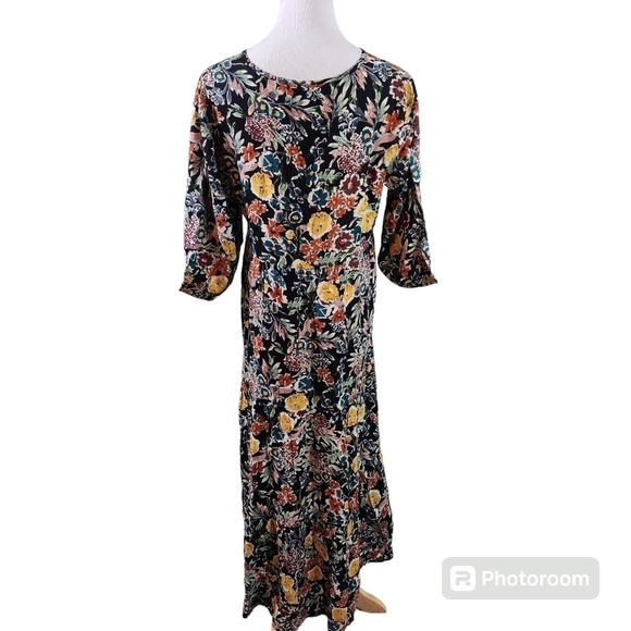 Natural Life Dress Beautiful Floral  V-Neck Maxi Cottagecore sz M - Picture 2 of 8